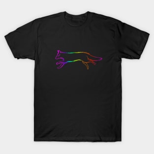 Rainbow Running Fox Logo T-Shirt